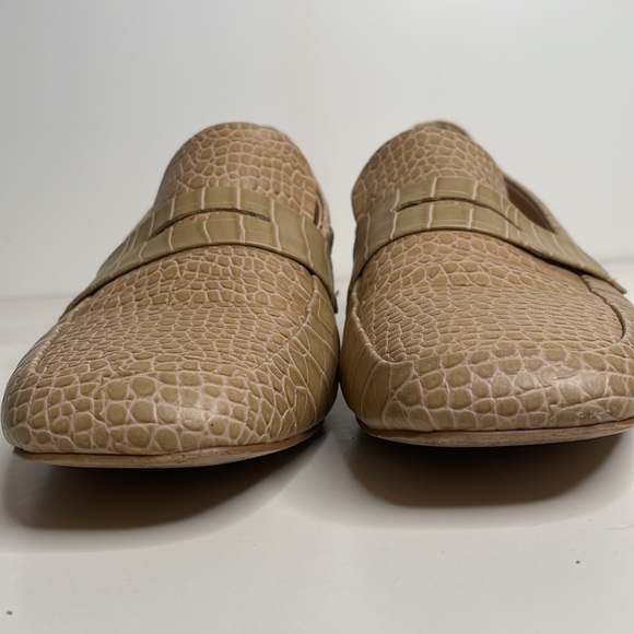 Anthropologie Hadley embossed leather Block-Heeled Loafers in Honey / size 9 - Picture 5 of 13